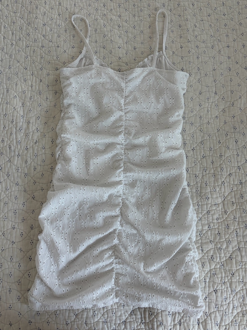H&M Ruched Eyelet Mini Dress - Picture 2 of 3